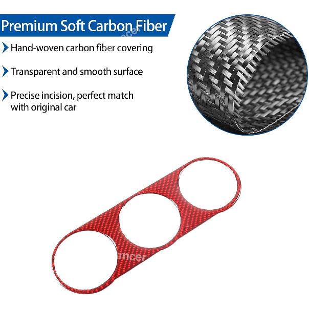 Center Dash AC Switch Cover Trim Frame Compatible with 2016-up Mazda MX-5 Miata Accessories,Carbon Fiber Style Air Conditioner Switch Panel Trim