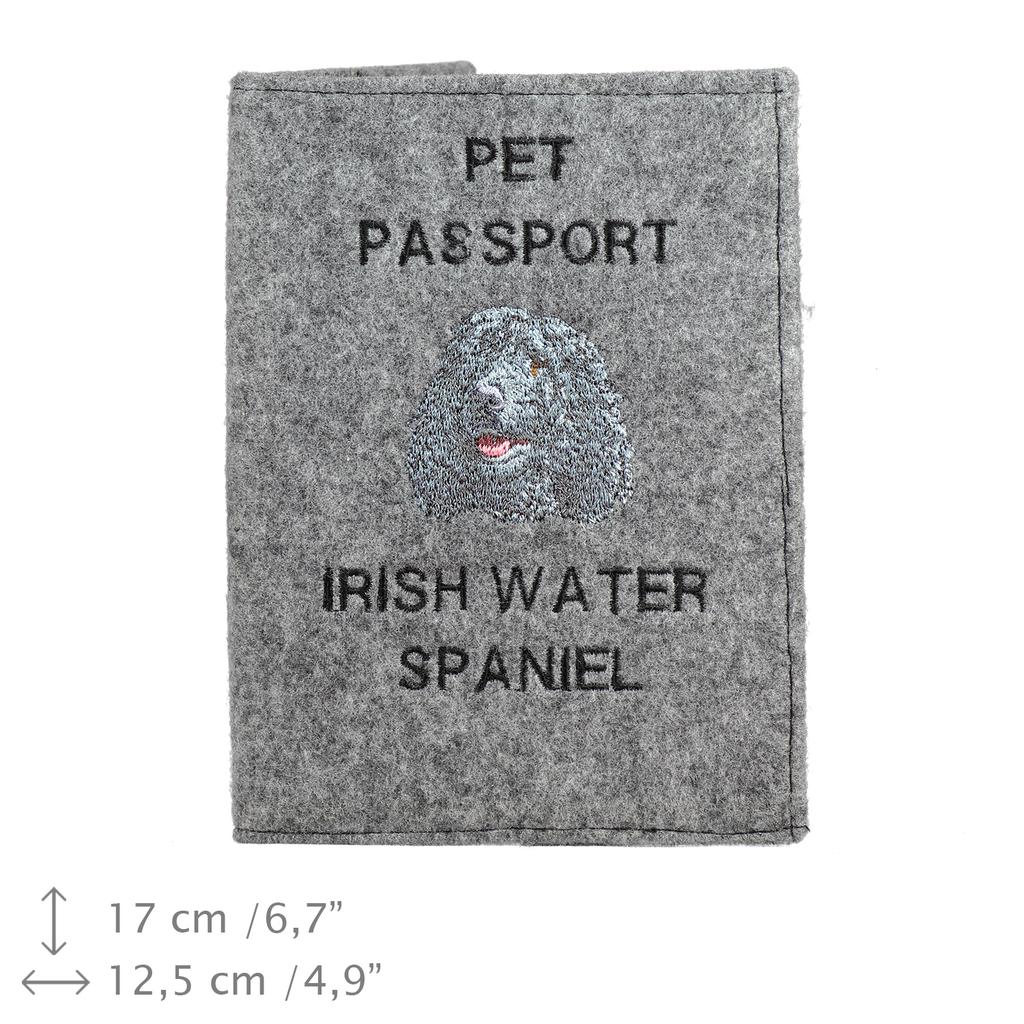 Irish Water Spaniel, Whiptail, Shannon Spaniel - Dog passport case, document case, gift for the traveller from the Art-Dog brand