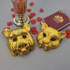 Хэллоуин Животное Леопард Маска для Лица Пластиковая Золотая Вечеринка Шарообразная Маска с Эластичными Резинками Регулируемая Маска на Все Лицо Маскарадные Реквизиты