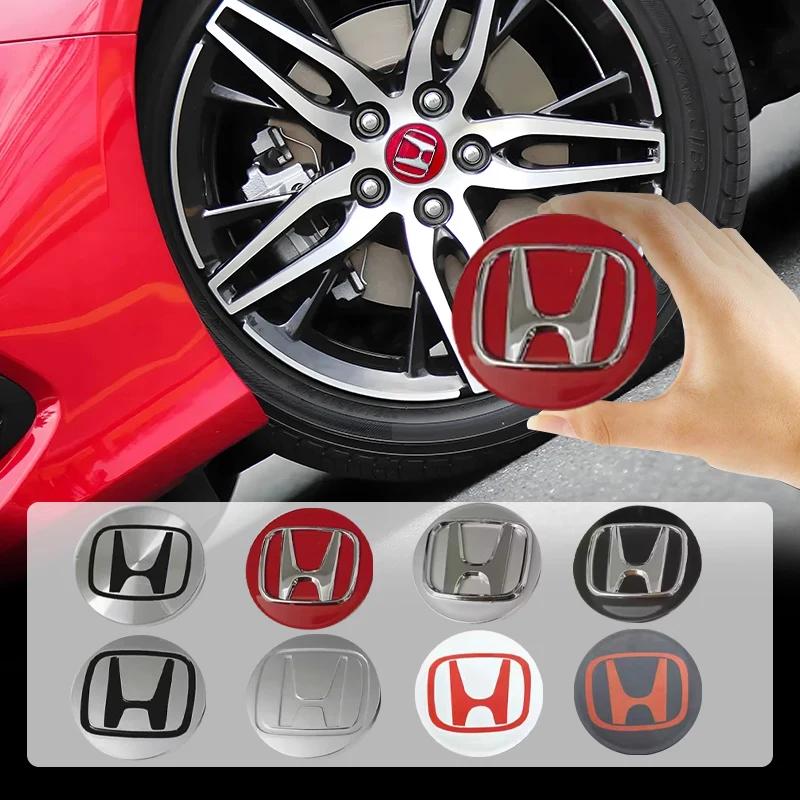 4pcs 58mm Car Wheel Center Hub Center Cap Rim Hub Dustproof Cover Emblemem For Honda Civic CRV Accord Fit Odysse Auto Accessorie