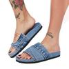 Denim Summer Modern Slippers Outside Low Heel Ladies Shoes 2024 High Quality Flat with Solid Shallow Punk Women's Slippers