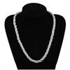Hip Hop Mens Necklace 10mm Alloy CZ Thick Twisted Cuban Chain Fashion Statement Jewelry