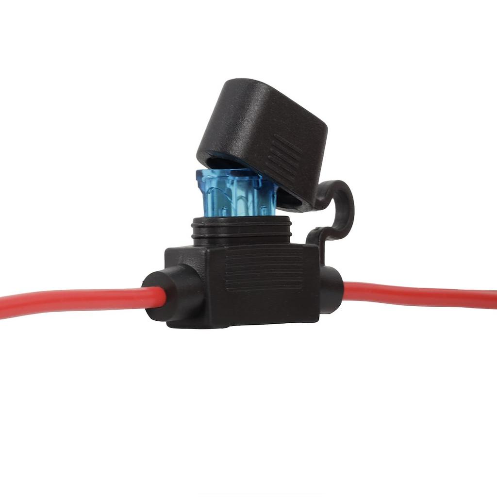 Cigarette Lighter Socket with 100 Cm Cable with 15A Fuse and 8.4 Mm Ring Terminals