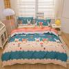 Cartoon Animal Rabbit Bear Duvet Cover Girls Strawberry Floral Bedding Set Reversible Kawaii Comforter Cover With 2 Pillowcase