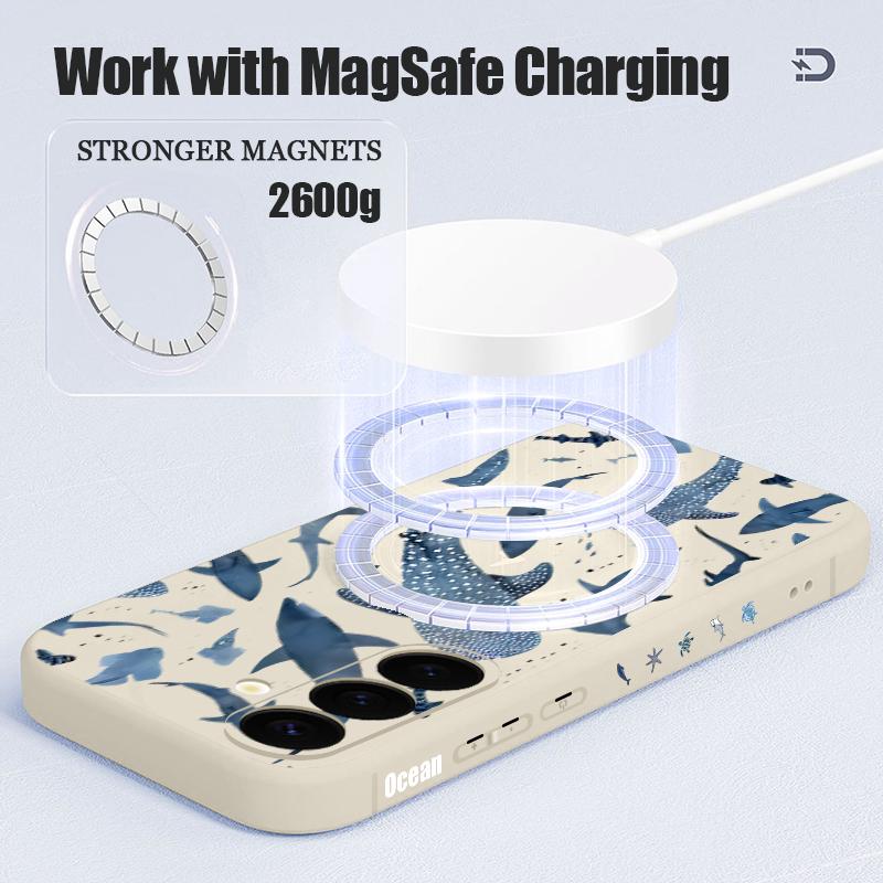 Чехол для телефона с китом для Samsung Galaxy S25 FE S26 S25 S24 S23 S22 Ultra Plus Для Magsafe Беспроводная зарядка Магнитный ТПУ Чехол с ремешком