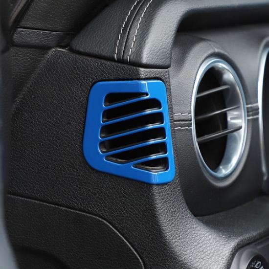 2xInner Blue Dashboard Side AC Air Outlet Vent Cover for Jeep Wrangler JL JT 18+