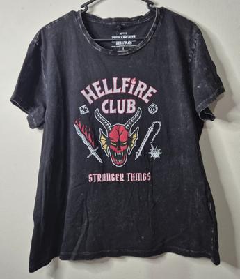Футболка Stranger Things Hellfire Club с персонажем 100% хлопок Мужские футболки Топ Футболка Женский размер L Новая с бирками Netflix