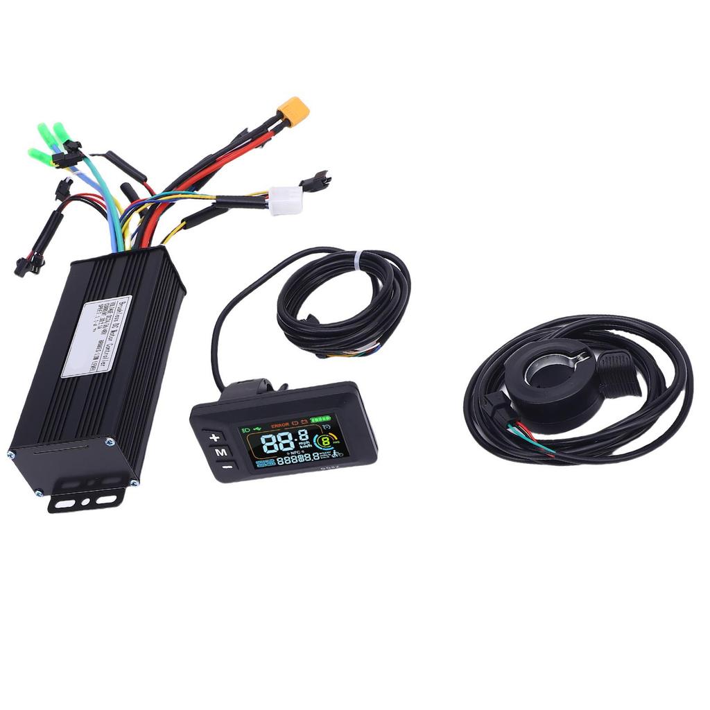 Electric Bike Controller Kit 30A 3 Mode Sine Controller LCD GD02 Display Panel 130X Thumb Throttle for Electric Bicycle