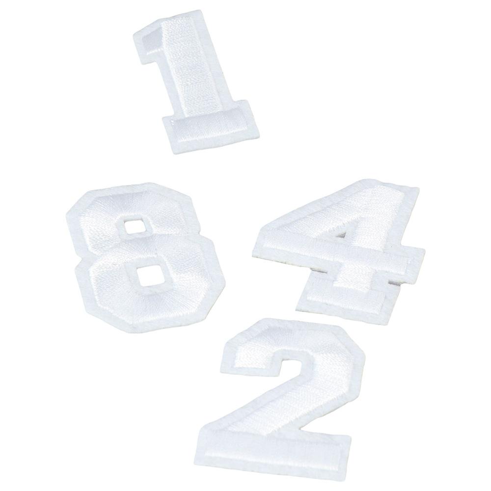 40 штук 1,9-дюймовые нашивки белые аппликационные аксессуары цифры 0-9 для джинсов