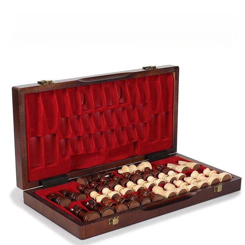 15 Inch Magnetic Chess Set Wooden Foldable Chess Board Game Large Table Games For Children Funny Family Table Games Nice Gifts