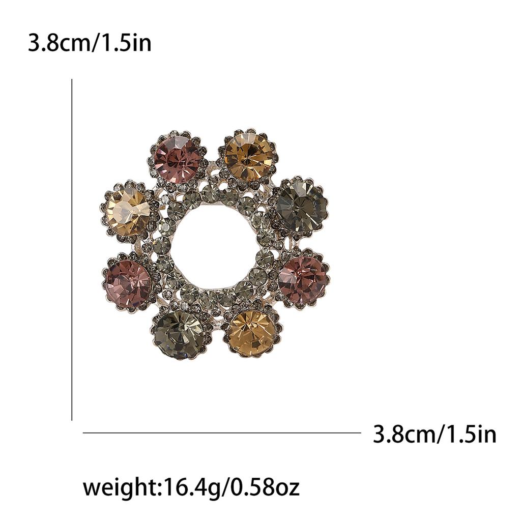 Fashion Alloy Rhinestone Wreath Brooch Vintage Ladies Shawl Coat Corsage Ornament Pin
