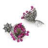 Серьги-подвески Estele из оксидированной посеребренной металлической латуни Jhumki с розовыми бусинами для девочек и женщин