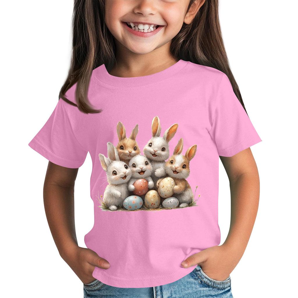 Children's Short Sleeve Neck T-Shirt Animal Print Daily Casual Top