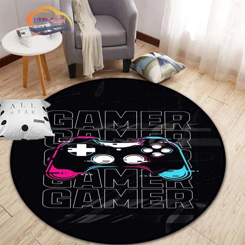 3D игровой контроллер круглый ковер, коврик для гостиной, спальни, детской комнаты, круговая игровая декорация подарок