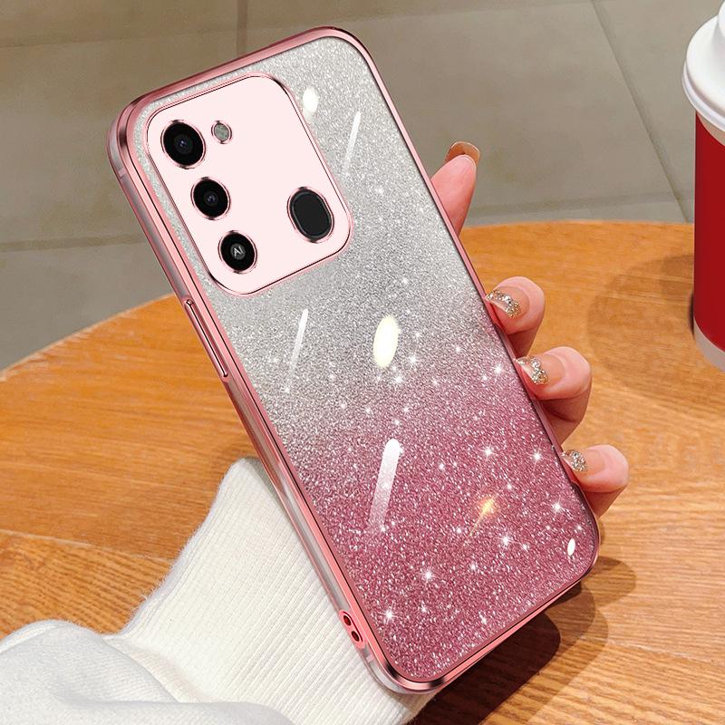 Infinix HOT 50 Case: Electroplated Silicone Glitter Gradient for NOTE 40, ZERO 30, SPARK 30C.