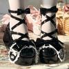 Sweet Girls Lolita Cute Rabbit Ears Platform Shoes Cute Bowknot Monk Alice Flat Elevator Shoes Mary Janes