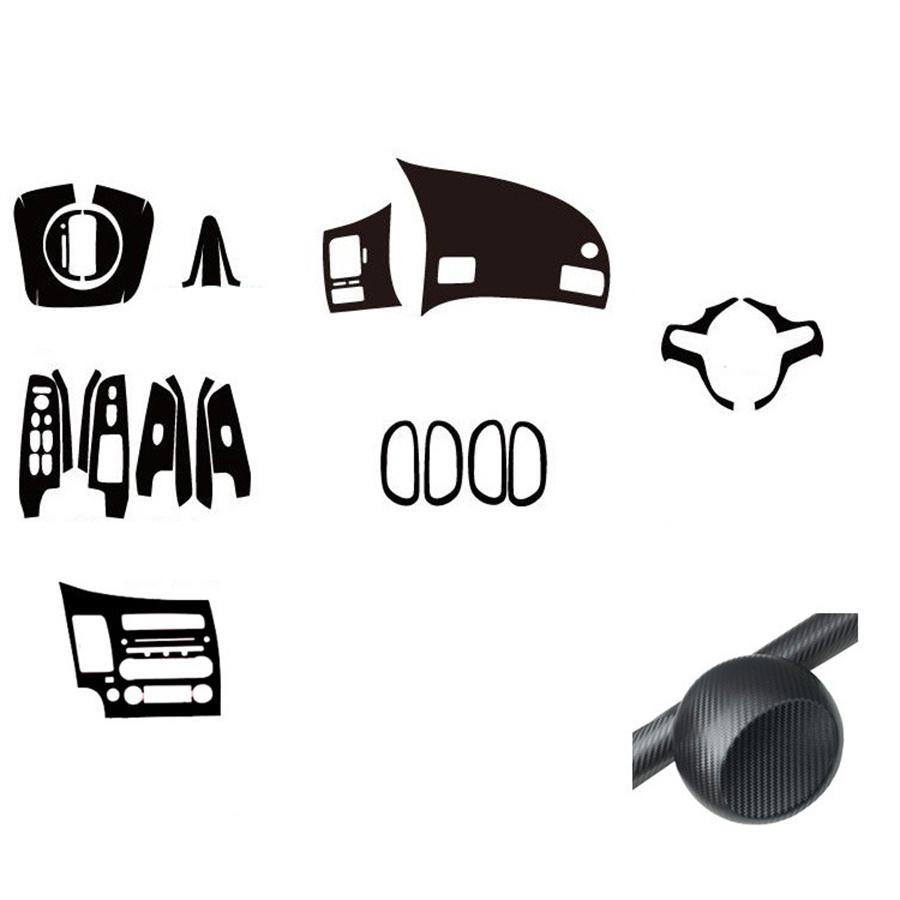 Для Honda Civic 2006-2011 Наклейки на интерьер Декали Комплект отделки Вид 3D-углеволокна