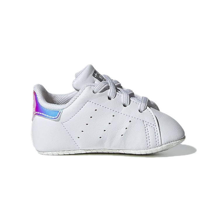 Adidas Stan Smith Crib White Переливающиеся детские кроссовки Cloud-White Silver-Metalic FY7892
