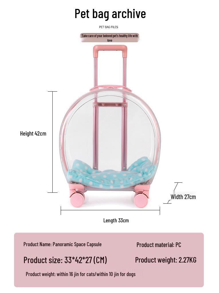 Портативная прозрачная переноска для питомцев: Многоцелевая дорожная сумка большой вместимости для кошек