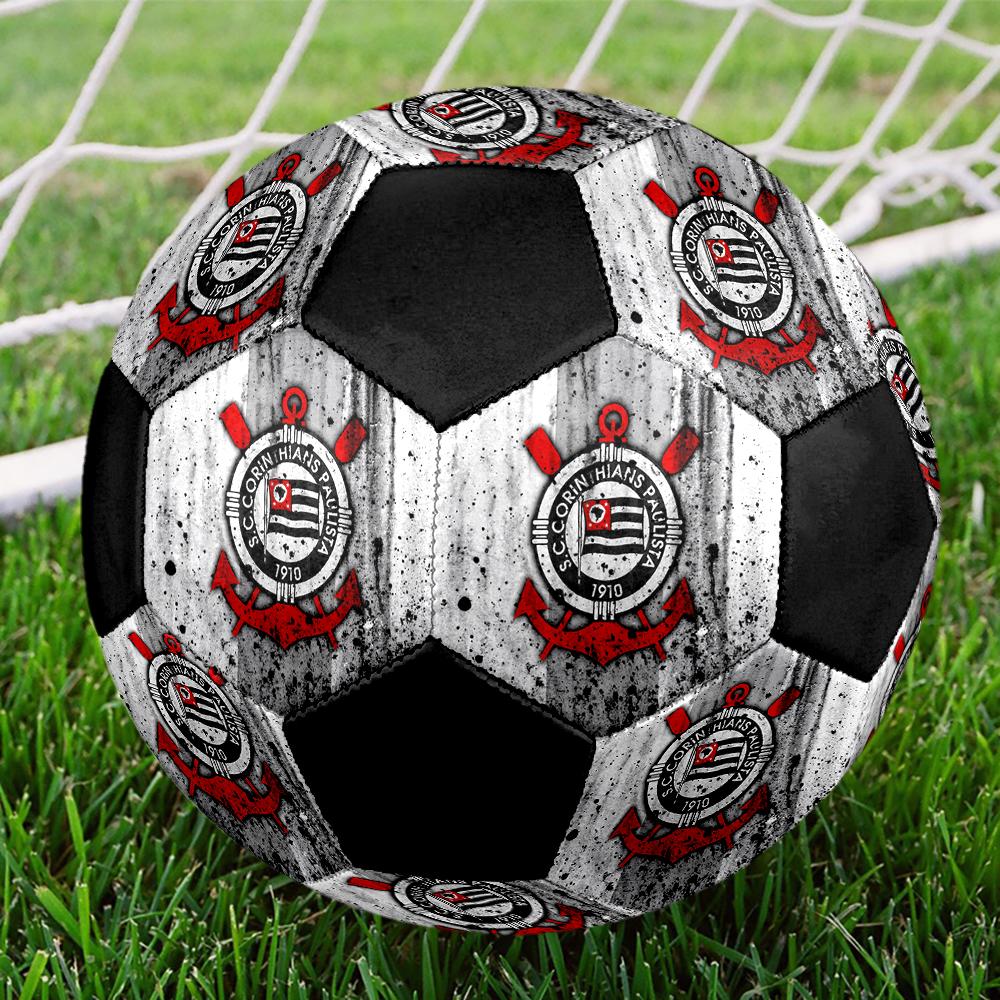 Футбольный мяч Corinthians, разноцветный, подходит для всех возрастов, машинная сшивка, материал ПВХ, соревновательного уровня, прочный и с высоким отскоком