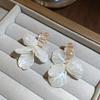 Серебряная игла Французские ретро цветочные жемчужные серьги с бахромой индивидуальность сладкий темперамент серьги-гвоздики женские