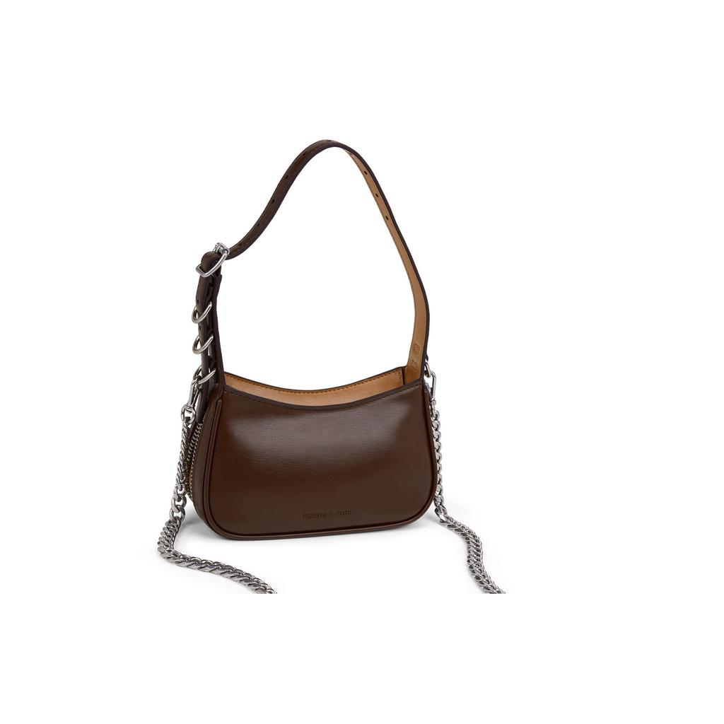 Charles & Keith Minimalist Commuter Versatile Small CK Bag Women Shoulder Bag Noir Dark-Brown Green CK2-40840545