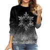Женский свитшот свободного кроя с круглым вырезом, с рождественским принтом в виде снежинок, из полиэфирного волокна, футболка с длинным рукавом, модная уличная одежда