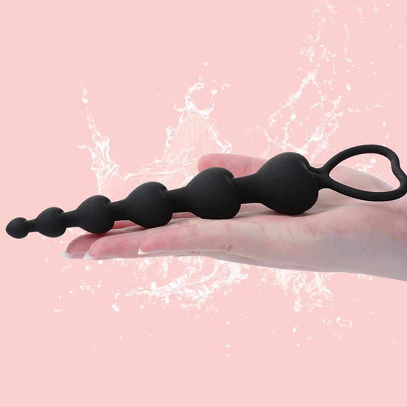 Silicone Soft Anal Plug Anus Toys G-Spot Stimulating For Heart Beads Big Balls Couples Butt Plugs Adult Sexy Anal Masturbator