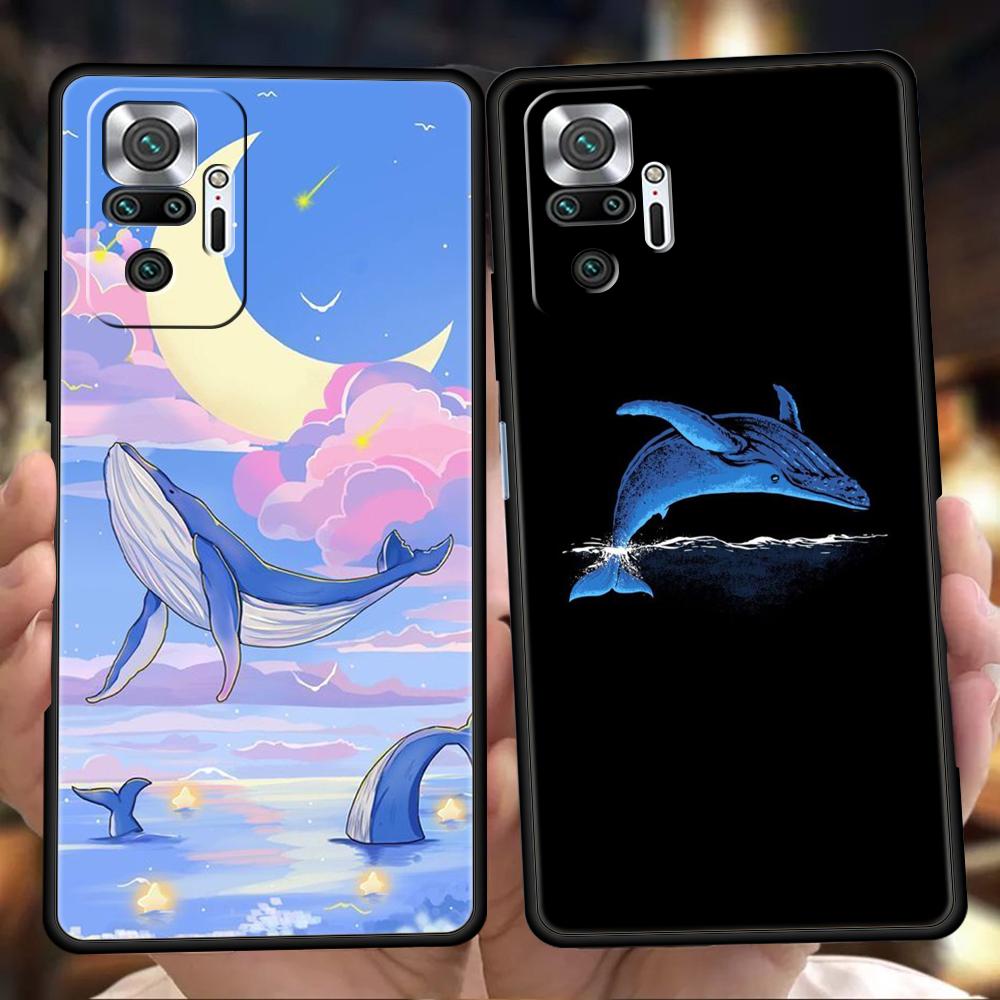 Парный чехол для телефона с дельфином и китом для Xiaomi Redmi Note 14 5G 13 12 10 11 Pro Plus 4G 14C 13C 12C 10C 9C Мягкий чехол из ТПУ