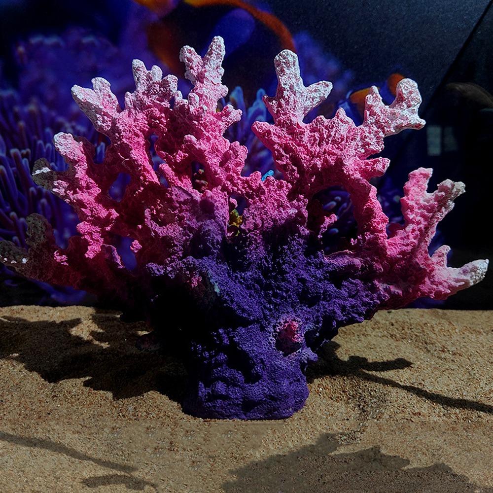 Colorful Artificial Coral Ornament Unique Coral Water Plant Figurines  For Aquarium Fish Tank