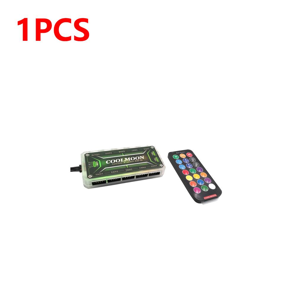1-3PCS RGB Light Remote Dimmer DC12V 5A LED Color Intelligent Controller 10x6Pin Fan Port 2x4Pin Light Bar Port for RGB Fan