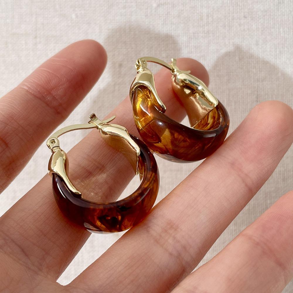 Circle Round Earring Jewelry Accessories Hoop Ear Buckle Trendy Resin Hoop Earrings  Wedding