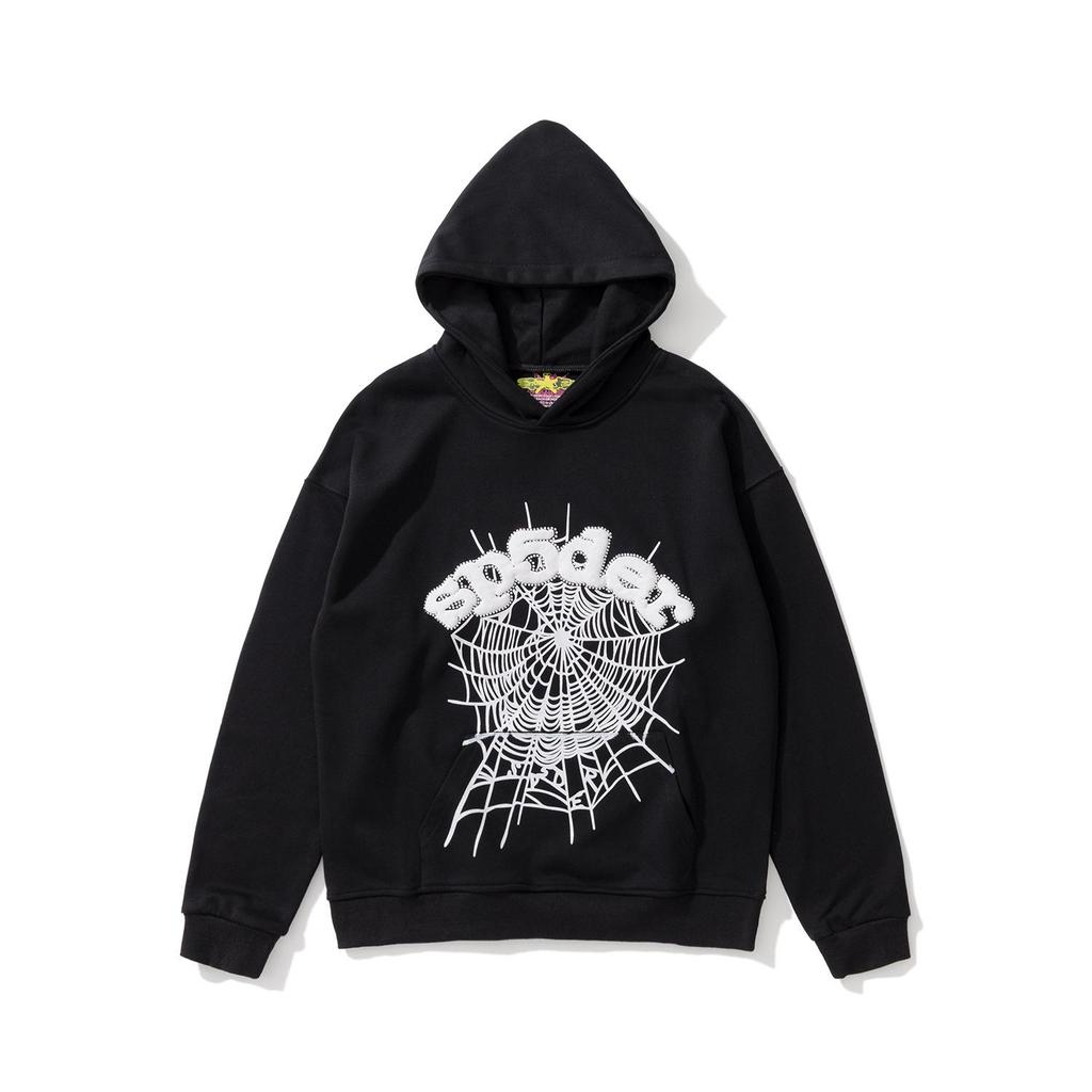 Унисекс Худи Sp5der 555555 с Паутиной и Объемными Буквами