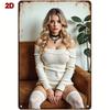 Винтажное Металлическое Настенное Искусство Ретро Женский Знак 8x12 Дюймов Современный Декор Дома
