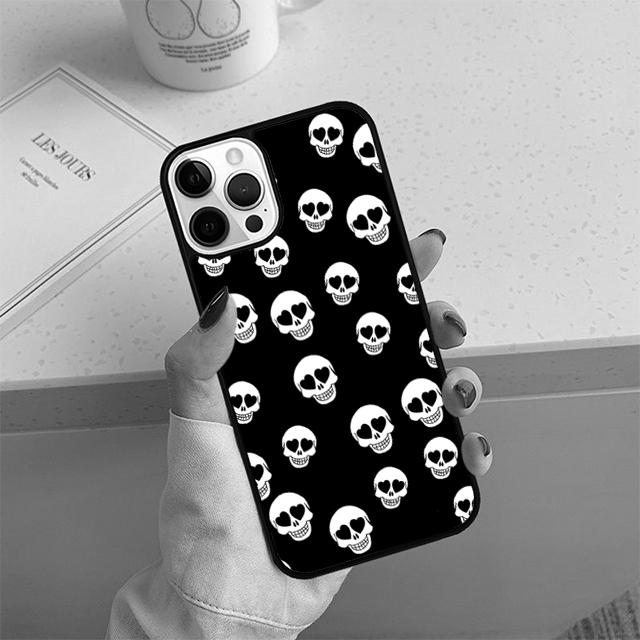 Чехол для телефона Черепа Кости Скелет Для iPhone 17 Air 13 12 14 15 16 Чехол Для Apple 14 15 16 Pro Max Plus Coque