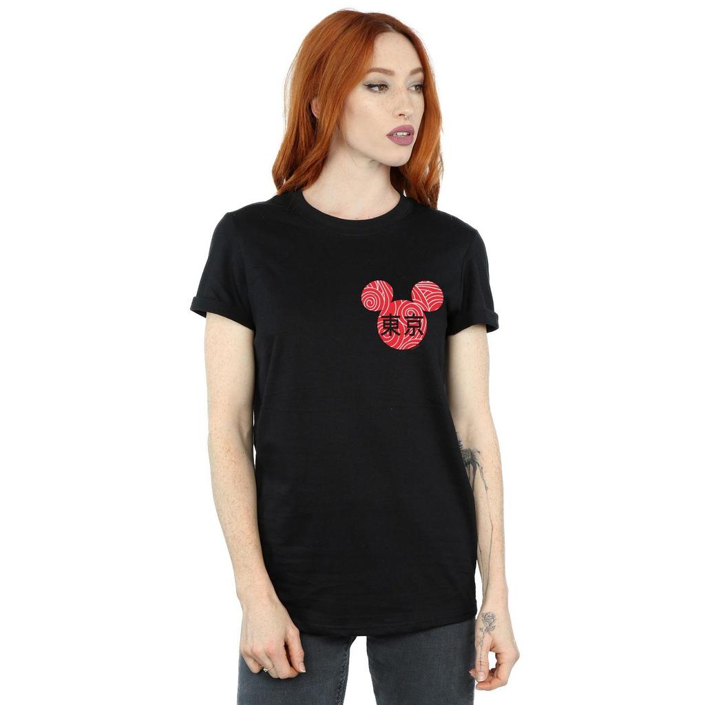 Disney Womens/Ladies Mickey Mouse Symbol Cotton Boyfriend T-Shirt