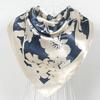 Fashion Brand Women Beige Polyester Silk Scarf Shawl New Style Big Square Ladies Satin Scarves Hijabs Printed Silk Wraps 90*90cm