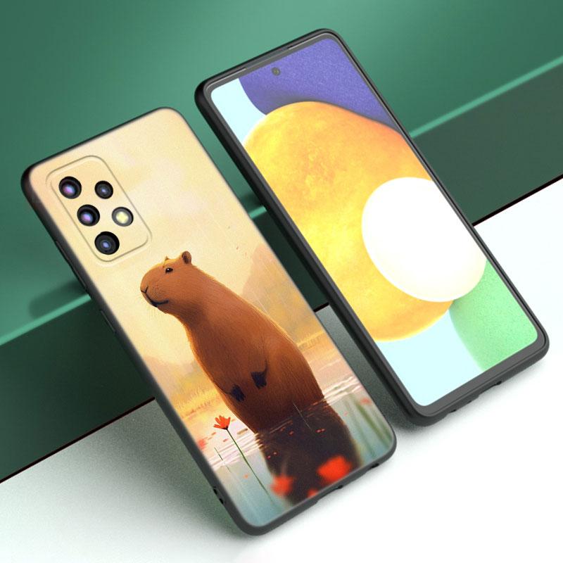 Cute Cartoon Capybara Case For Samsung A13 A22 A24 A32 A23 A25 A34 A35 A52S A53 A54 A55 A73 5G A12 A14 A15 A31 A33 A50 A51 A72