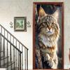 Кошачий Порог 1 шт. Милая Виниловая Наклейка на Дверь Для Спальни Домашний Декор Самоклеящаяся Съемная Настенная Наклейка Ремонт Двери Водонепроницаемый Постер