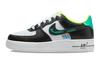 Nike Air Force 1 Граффити Кожаные Устойчивые к истиранию Низкие Кеды для катания на скейтборде Детские Черно-зеленые Подростковые DX3349-100