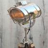 Industrial Tripod Floor Lamp Nautical Steampunk Chrome Spotlight