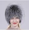 Новая зимняя шапка из натурального меха для России, теплая вязаная женская шапка-бомбер из натурального меха лисы, женская роскошная шапка из 100% натурального меха лисы