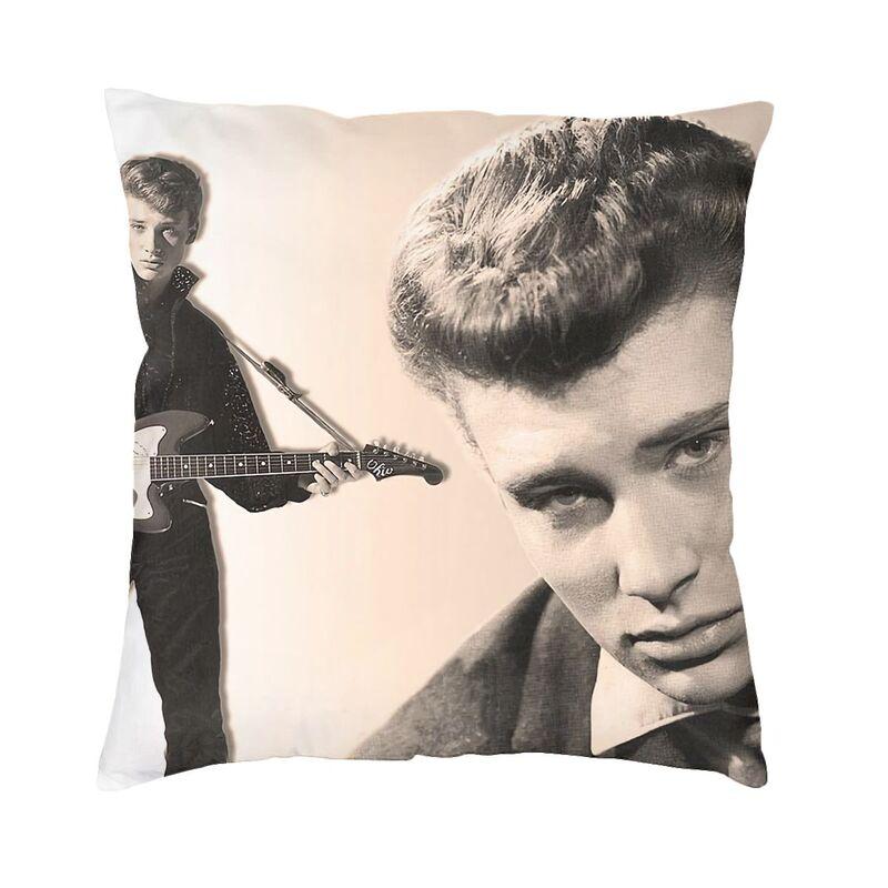 Fashion Johnny Hallyday Cushion Cover x Soft Singer French France Pillow Case for Car Square Pillowcase Home Decorative
