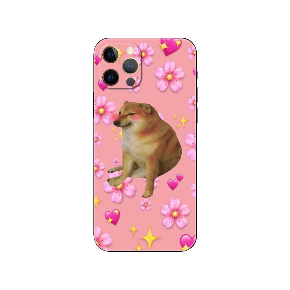 Чехол для телефона Doge Dog Cheems для iPhone 5 5s se 6 6s 7 8 plus x 10 XR XS 11 12 13 mini pro MAX, черная задняя крышка из ТПУ