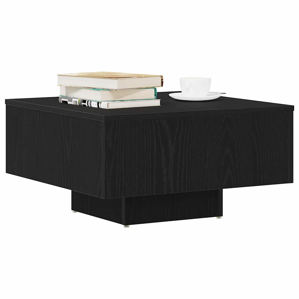 Coffee Table Black Oak Look 60 x 60 x 31.5 cm Engineered Wood