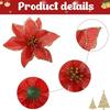 5/10 шт. Блестящее рождественское украшение 13 см Искусственные цветы Украшение для рождественской елки для домашнего декора Навидад Новый год 2026 Аксессуары