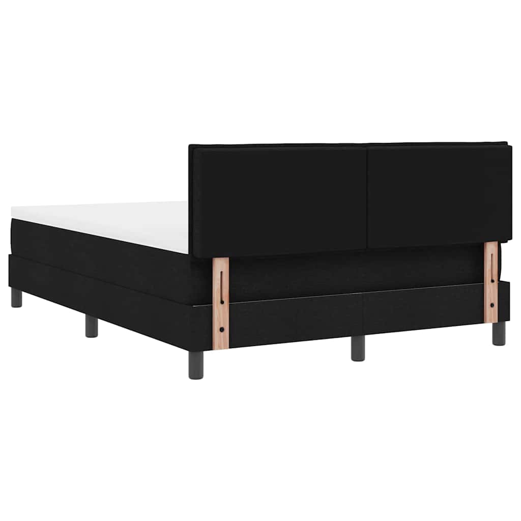Box Spring Bed with Headboard Black 140 x 200 cm Fabric