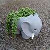 Elephant Flowerpot Resin Flower Pot DIY Gift Animal Statue Desktop Planter,Cute Plant for