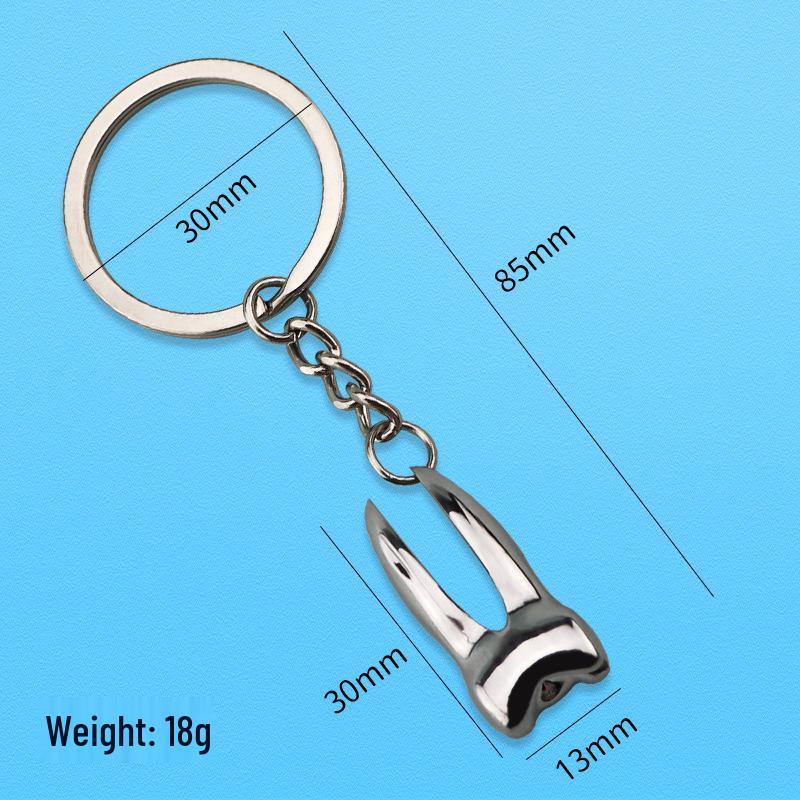 Creative Dental Keychain: Tooth Simulation with Mouth Mirror & Pliers - Perfect Dentist Gift & Promotional Tool