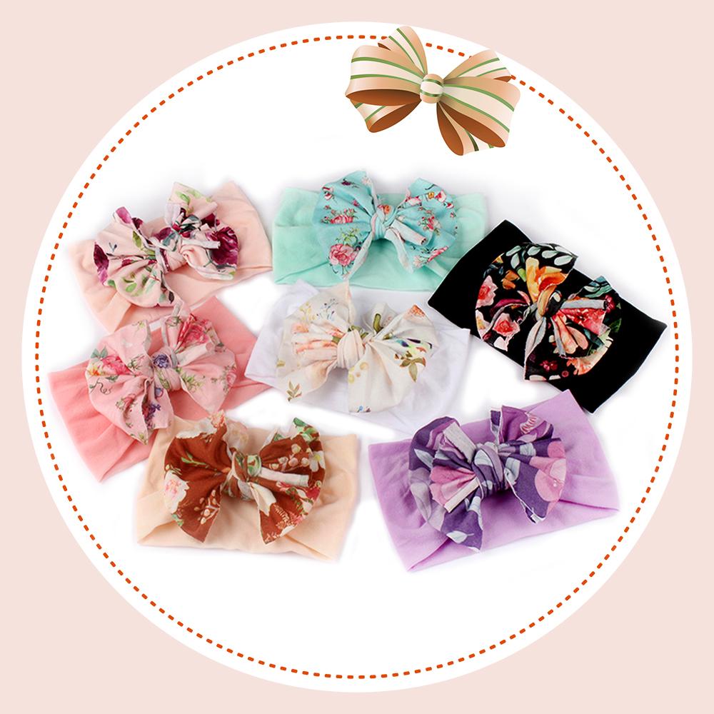 Fashion Baby Print Bow,Baby Headband,Soft Nylon Childrens Hair Accessories,Multi-color,Optional